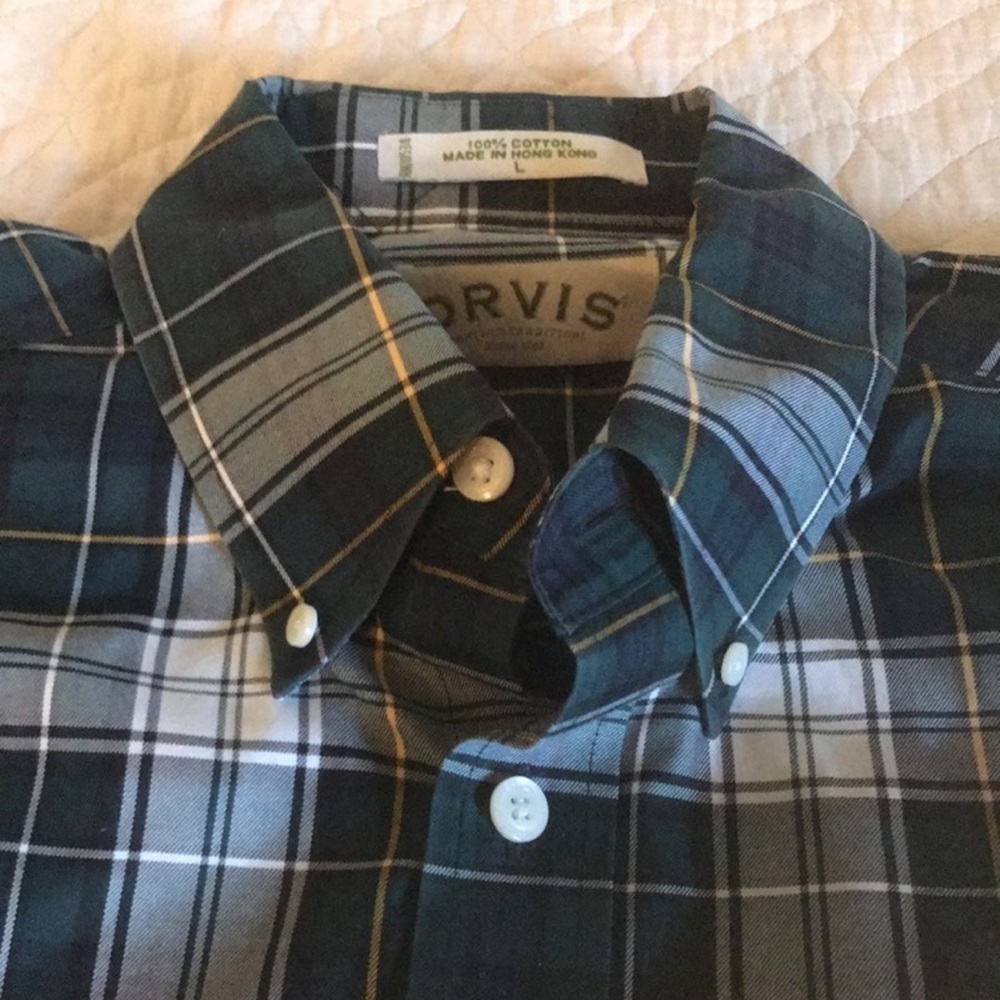 Orvis Men’s Plaid Button Down Shirt Large - Picture 1 of 7